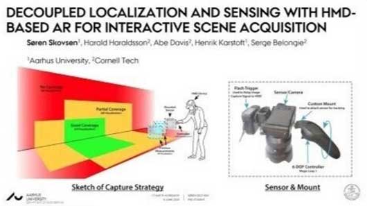 Decoupled Localization and Sensing with HMD-based AR for Interactive Scene Acquisition